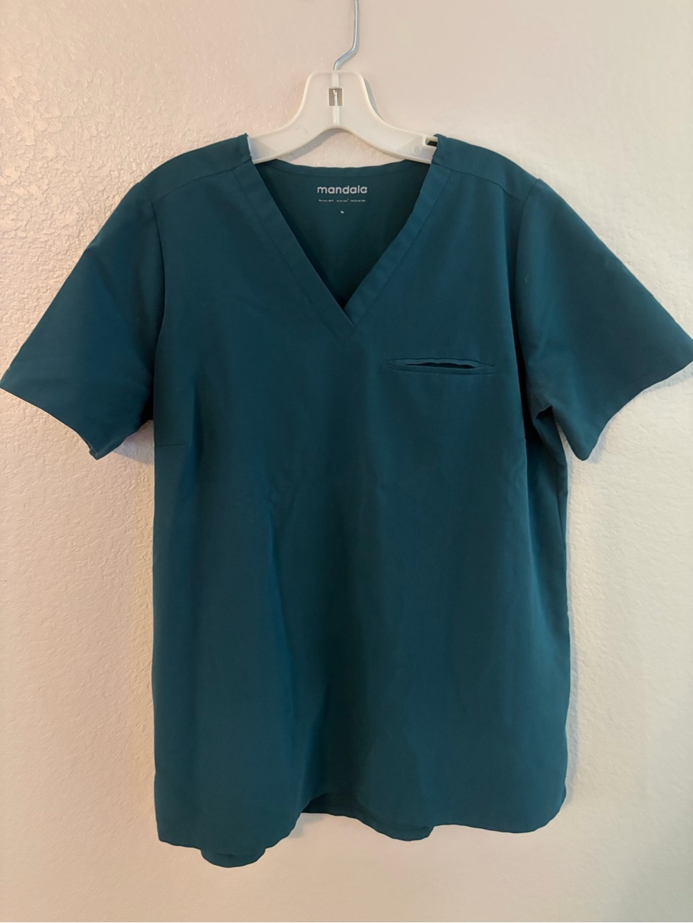 Mandala Women's Teal Maternity Short Sleeve Scrub Top & Bottom Set